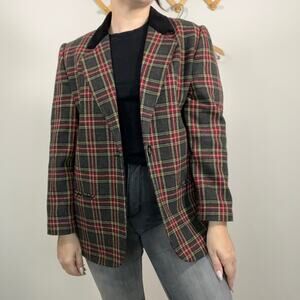 Vintage Sag Harbor Plaid Blazer Size 10